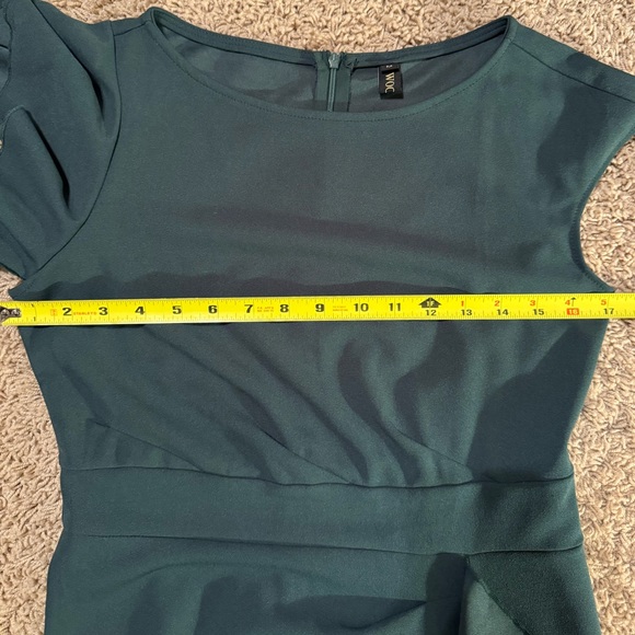 Woosea Bodycon Mermaid Evening Long Dress, Dark Green, side slit, size medium - Picture 13 of 13